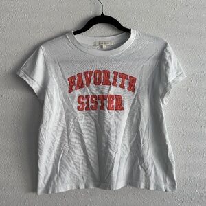 Favorite Daughter 'Favorite Sister' Cropped Collegiate Tee - Size XS